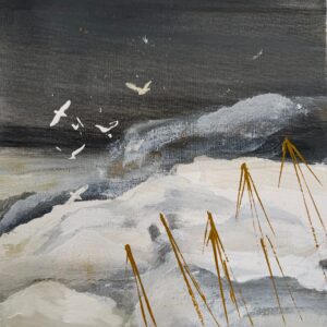 Grues de Brest au dessus de nuages par Camille Jaffredou