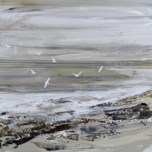 Plage avec goélands par Camille Jaffredou